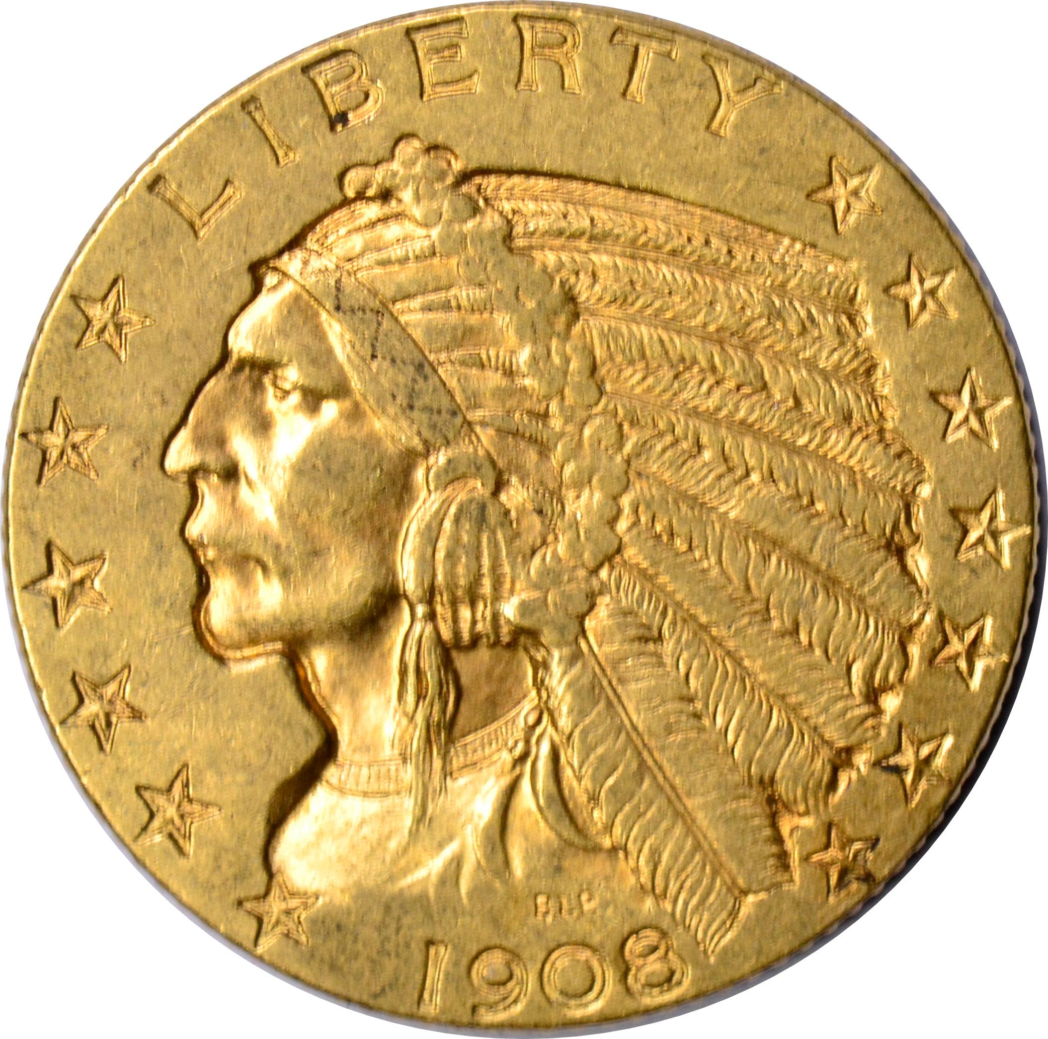 1908-D $5 INDIAN HEAD GOLD PIECE