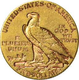 1916-D $5 INDIAN HEAD GOLD PIECE