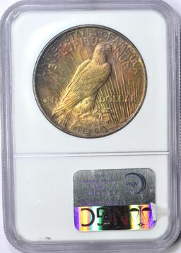 1922 PEACE DOLLAR - NGC MS62 - WILD TONING