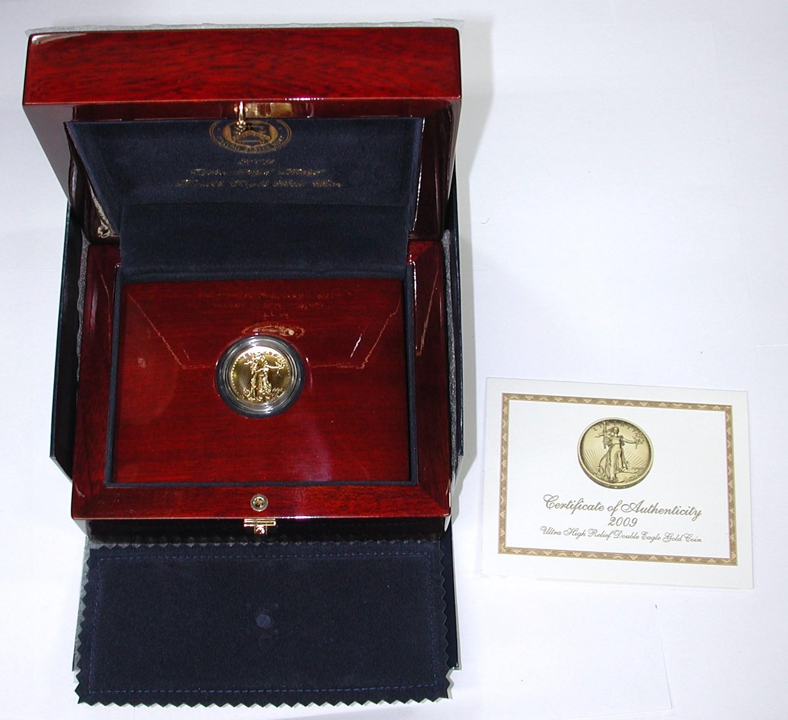 2009 ULTRA HIGH RELIEF DOUBLE EAGLE GOLD COIN in BOX with BOOKLET