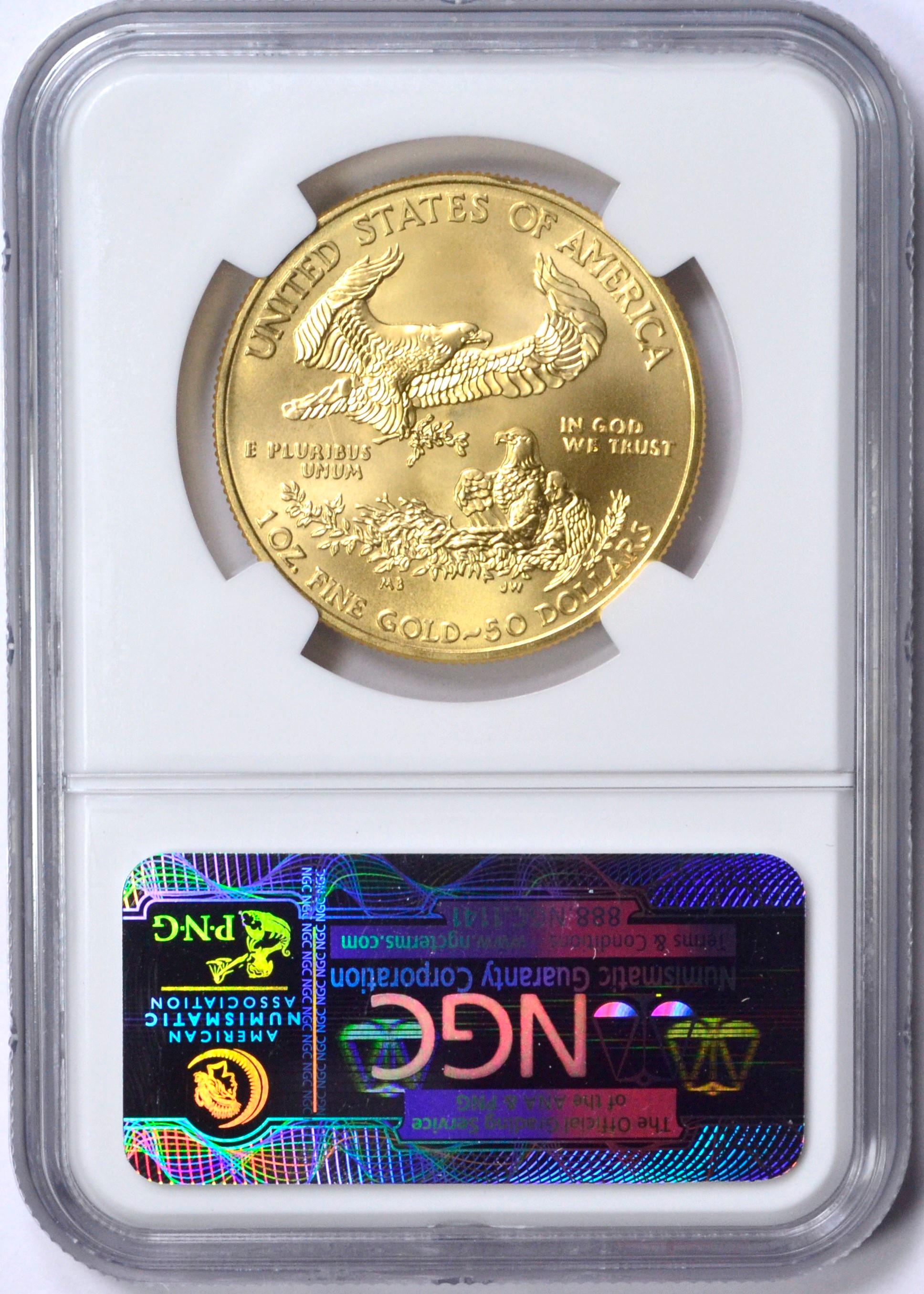 2010 ONE OUNCE $50 GOLD EAGLE - NGC MS70 - EARLY RELEASES