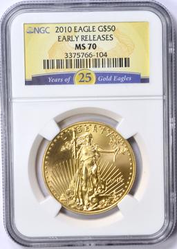 2010 ONE OUNCE $50 GOLD EAGLE - NGC MS70 - EARLY RELEASES