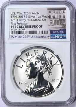 2017-P AMERICAN LIBERTY MEDAL - NGC PF69 REVERSE PROOF