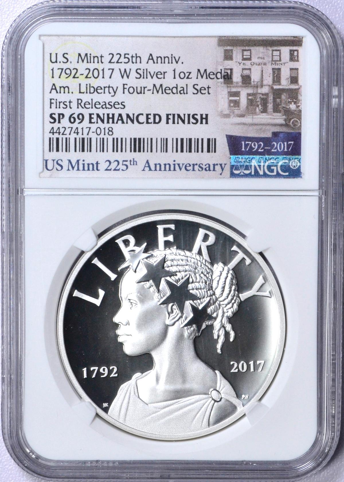 2017-W AMERICAN LIBERTY MEDAL - NGC SP69 ENHANCED FINISH