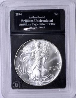 1994 UNCIRCULATED SILVER EAGLE in HOLDER