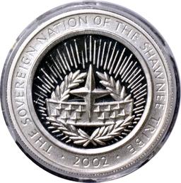 2002 SHAWNEE NATION ONE DOLLAR - ONE TROY OZ .999 FINE SILVER