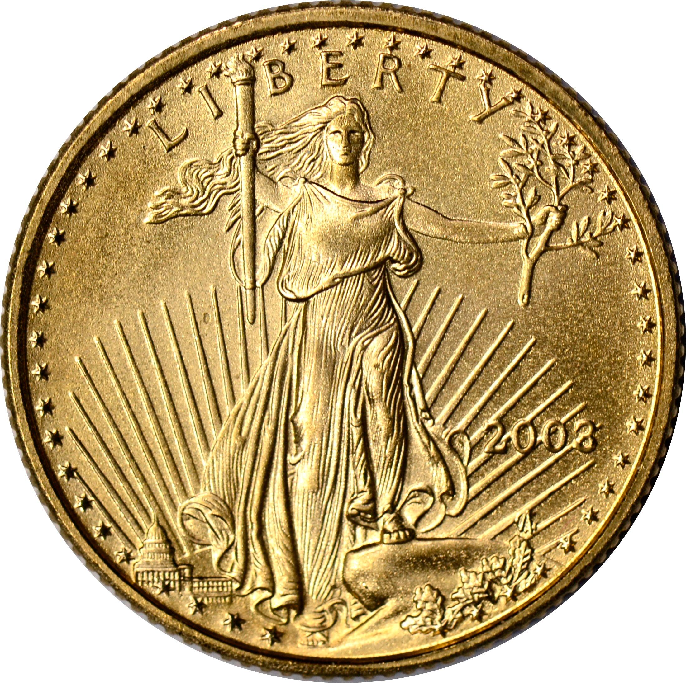 2003 $5 GOLD EAGLE - 1/10 TROY OUNCE FINE GOLD