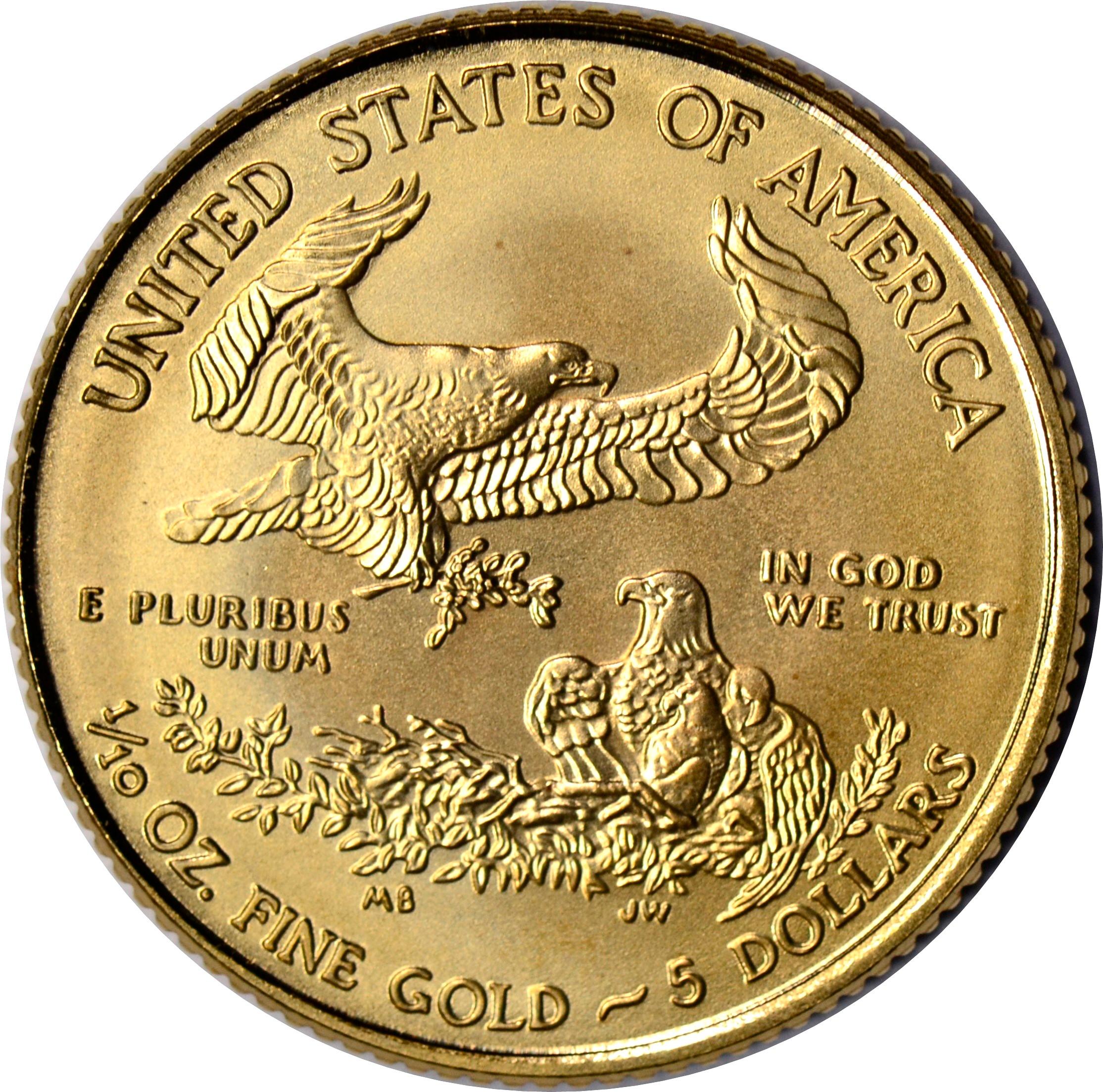 2014 $5 GOLD EAGLE - 1/10 TROY OUNCE FINE GOLD