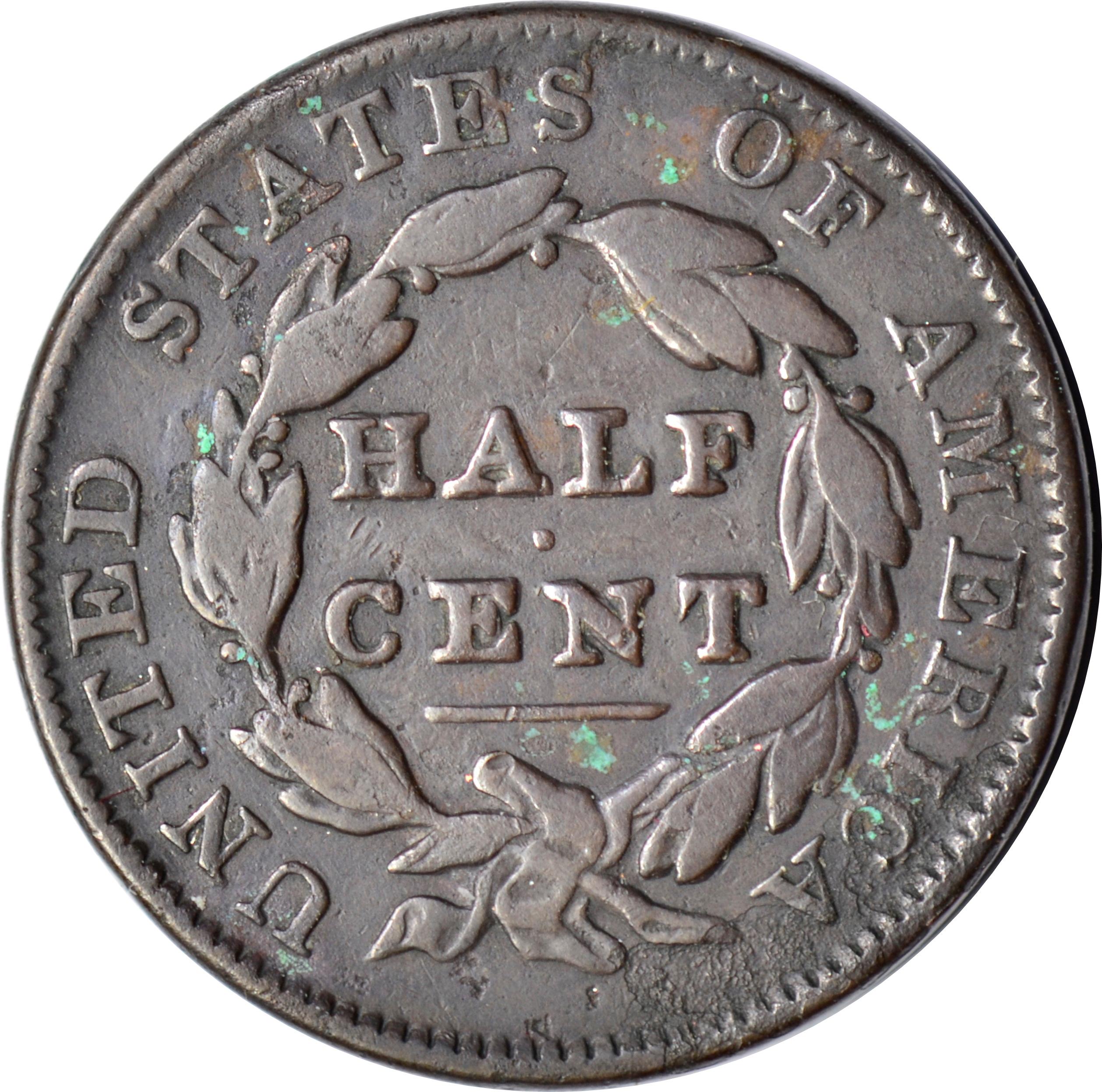 1835 HALF CENT