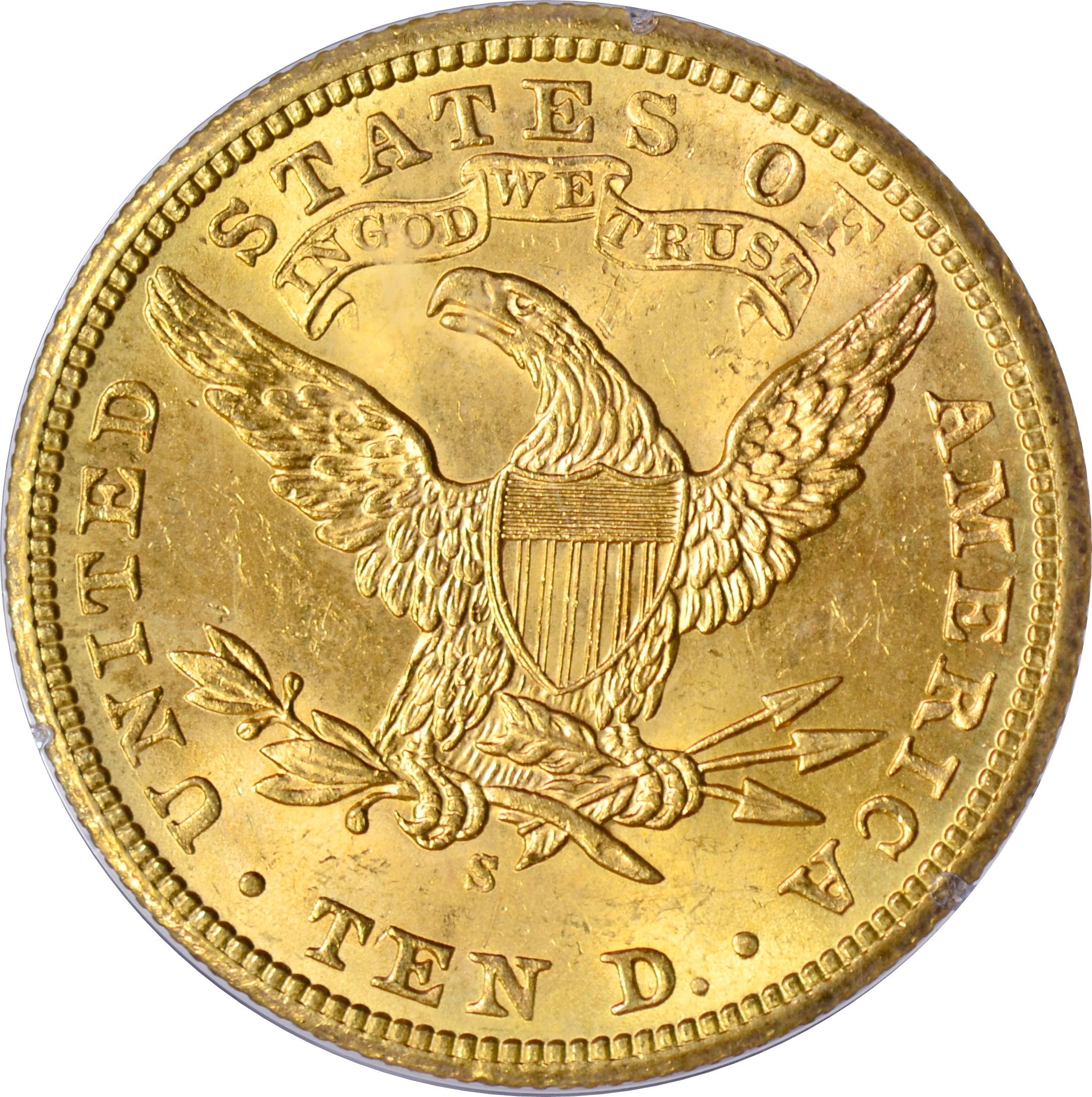 1902-S $10 LIBERTY HEAD GOLD PIECE - PCGS MS63 - 1st GENERATION RATTLER HOLDER