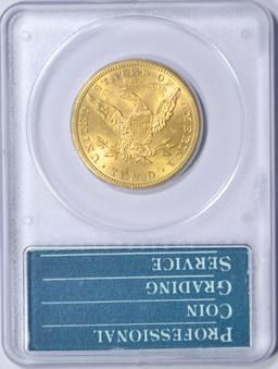 1902-S $10 LIBERTY HEAD GOLD PIECE - PCGS MS63 - 1st GENERATION RATTLER HOLDER