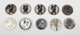 10 ONE OUNCE SILVER ROUNDS - SILVER EAGLES, MAPLE LEAFS, KOOKABURRA