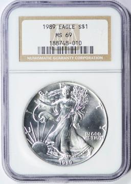 1989 SILVER EAGLE - NGC MS69