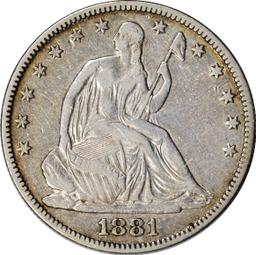 1881 SEATED LIBERTY HALF