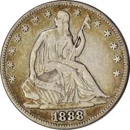 1888 SEATED LIBERTY HALF