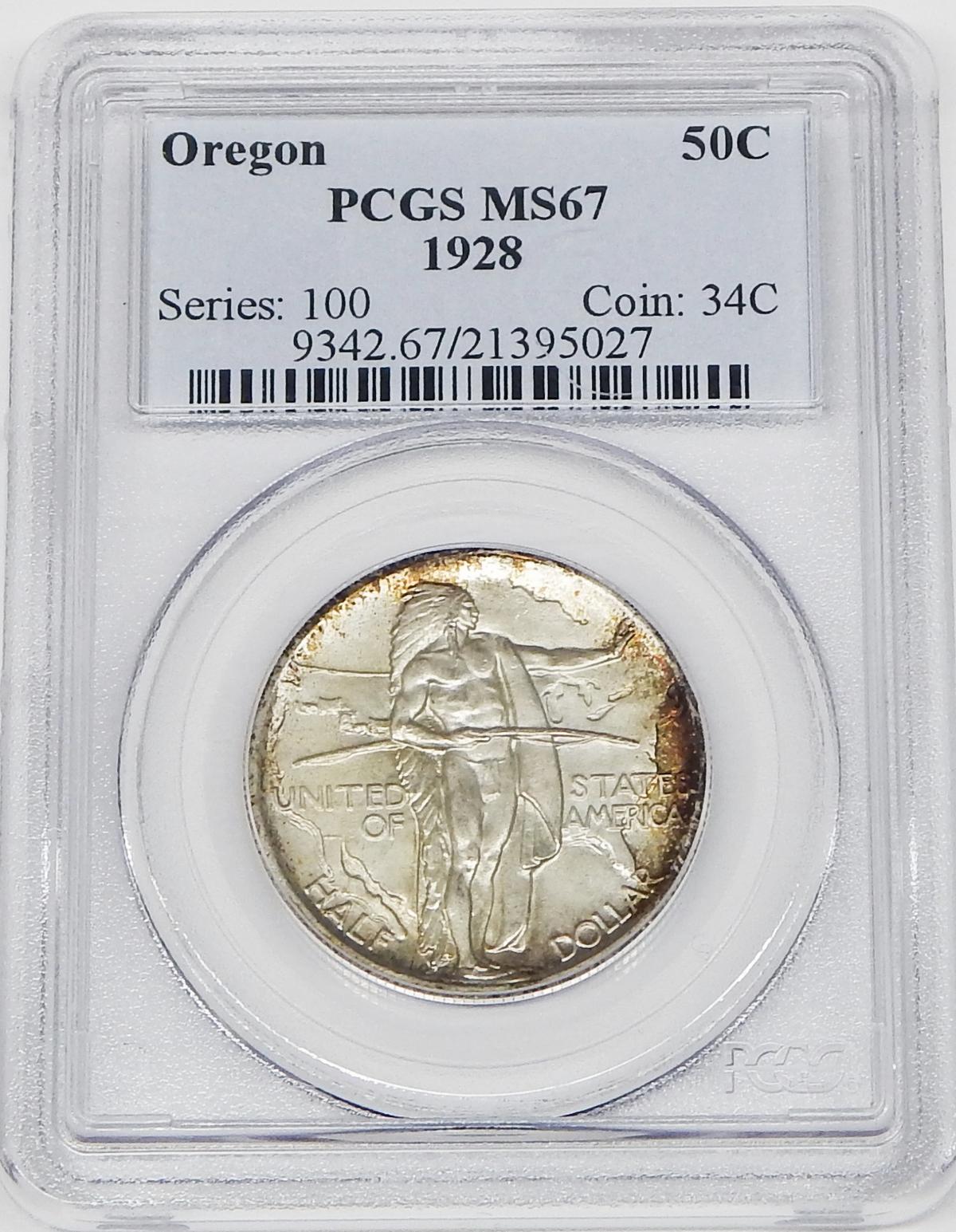 1928 OREGON TRAIL HALF DOLLAR - PCGS MS67