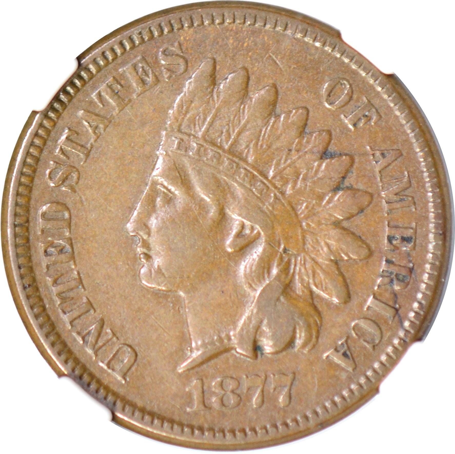1877 INDIAN HEAD CENT - NGC XF45