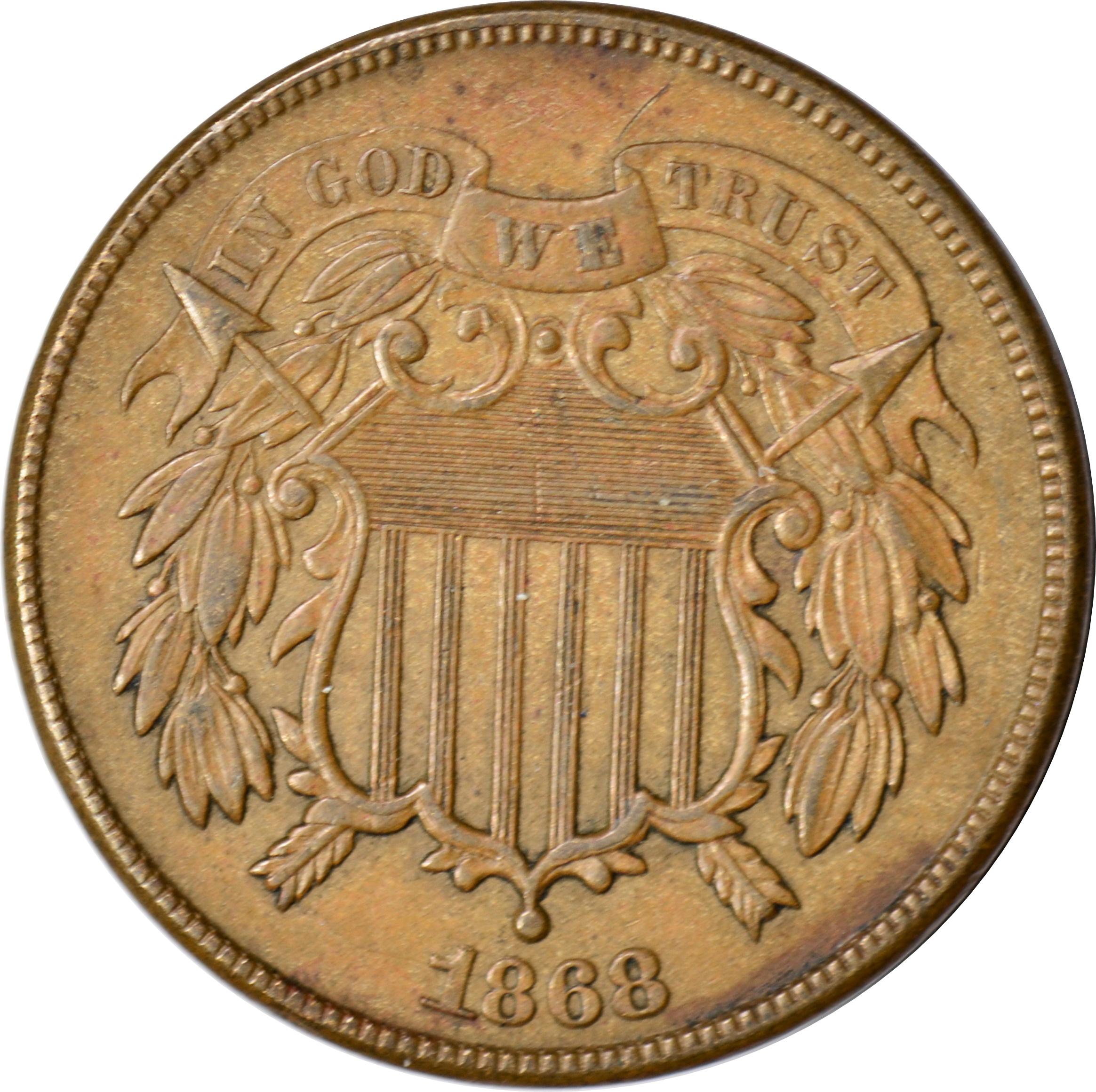 1868 TWO CENT PIECE