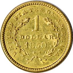 1850 LIBERTY HEAD $1 GOLD PIECE