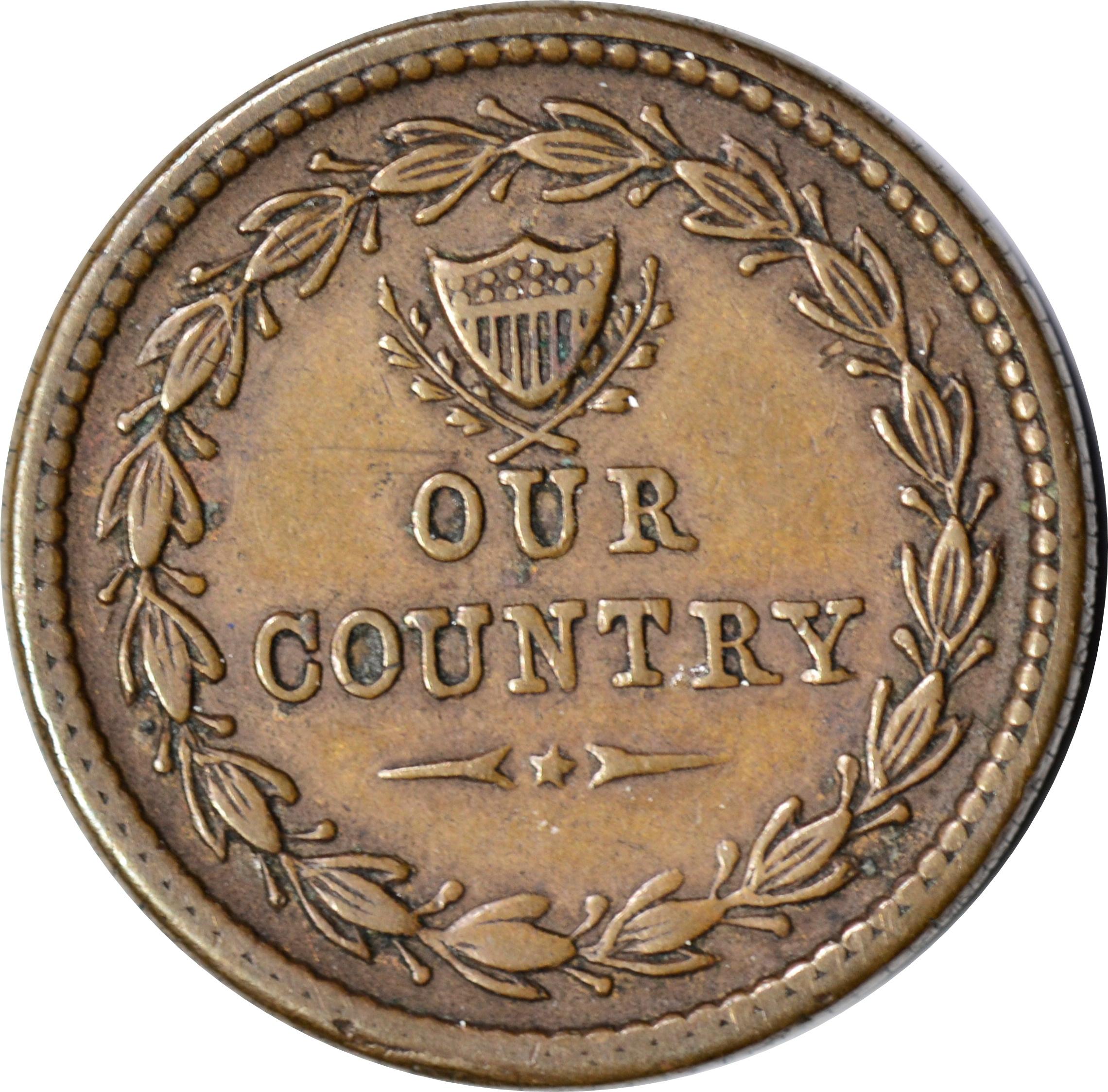 CIVIL WAR PATRIOTIC TOKEN - OUR COUNTRY