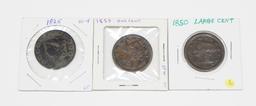 THREE (3) LARGE CENTS - 1825, 1850, 1853