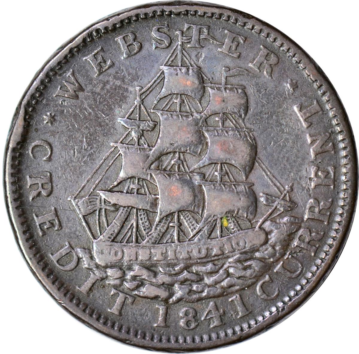 1841 WEBSTER HARD TIMES TOKEN