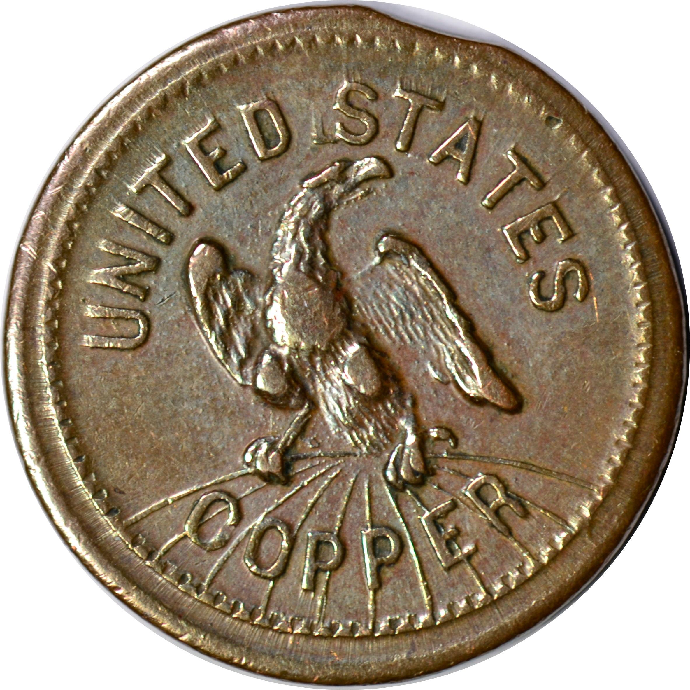 1863 CIVIL WAR TOKEN - MONEY MAKES THE MARE GO - UNITED STATES COPPER
