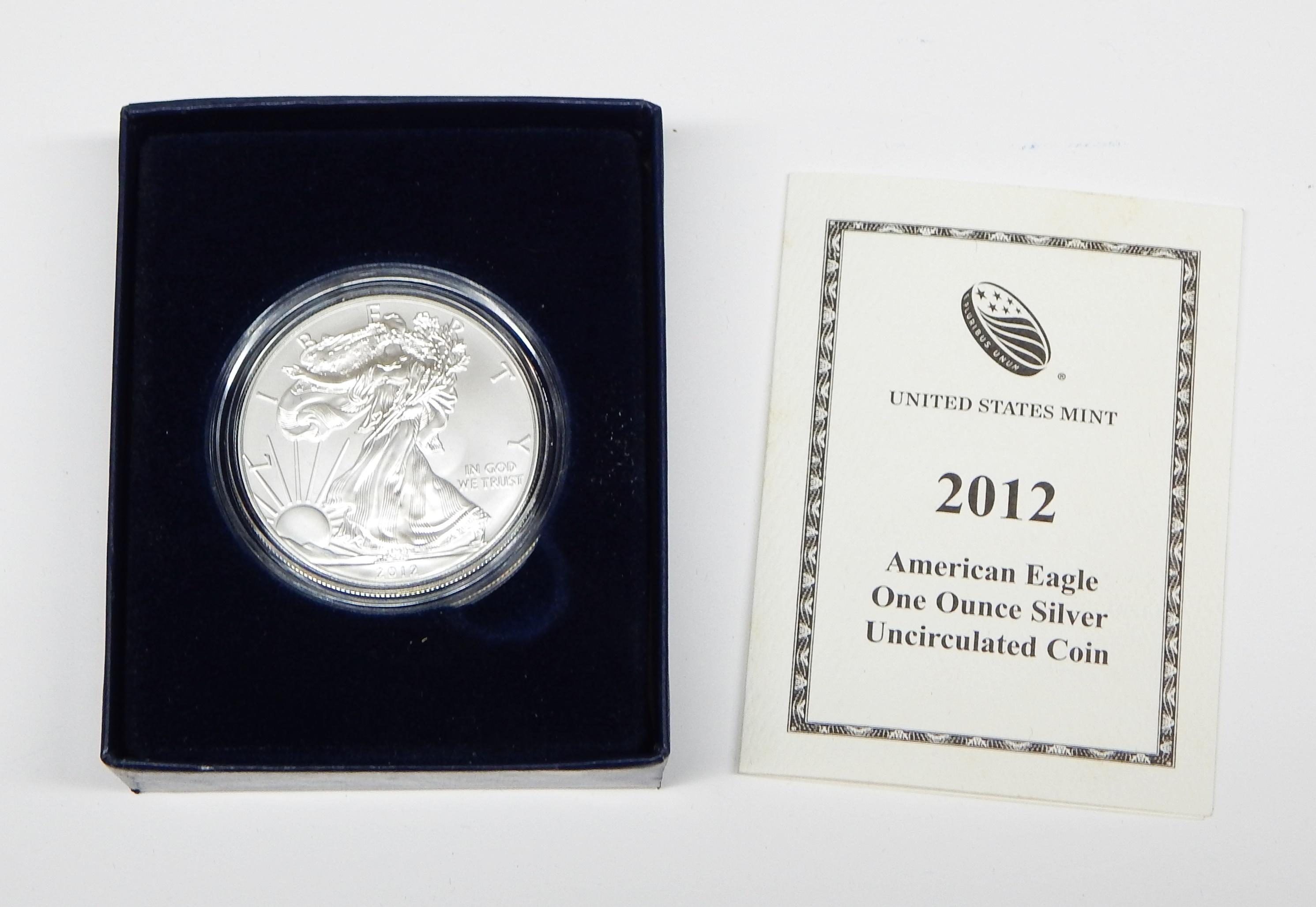 2012-W BURNISHED SILVER EAGLE in BOX