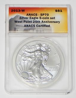 2013-W SPECIMEN SILVER EAGLE - ANACS SP70