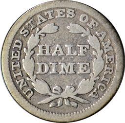 1857 SEATED LIBERTY HALF DIME