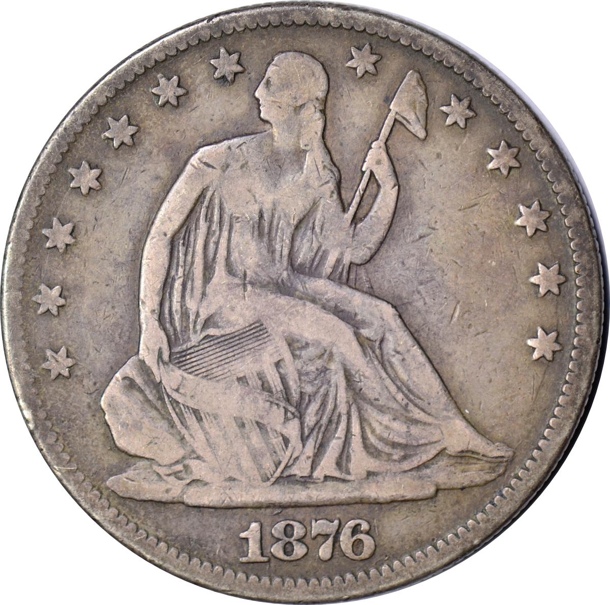 1876 SEATED LIBERTY HALF DOLLAR