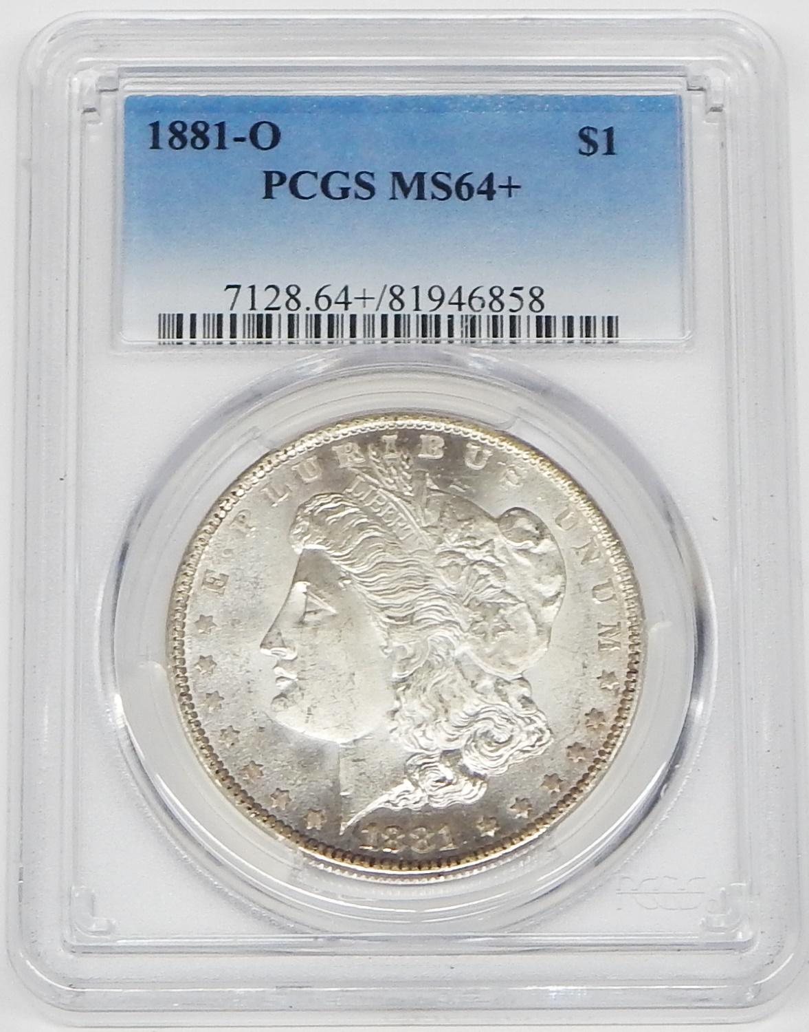 1881-O MORGAN DOLLAR - PCGS MS64+