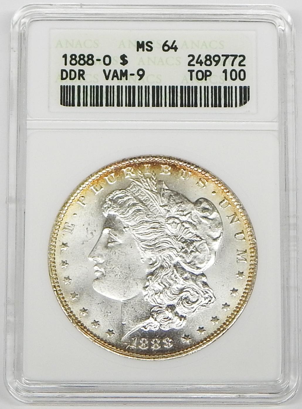 1888-O MORGAN DOLLAR - VAM-9 DDR - ANACS MS64 - OLD HOLDER