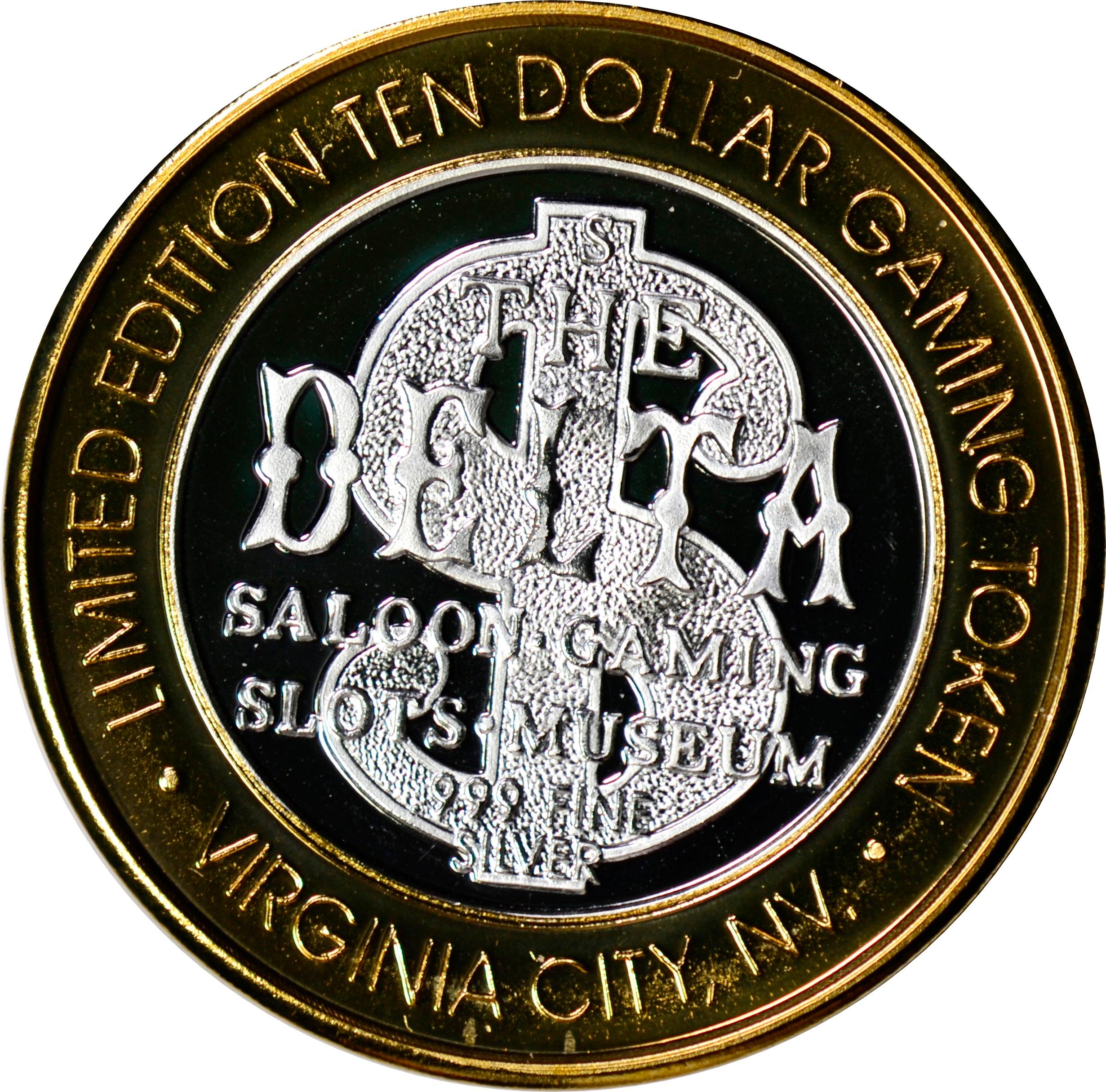 SILVER & BRONZE CASINO TOKEN - DELTA SALOON - VIRGINIA CITY ST MARY'S CHURCH