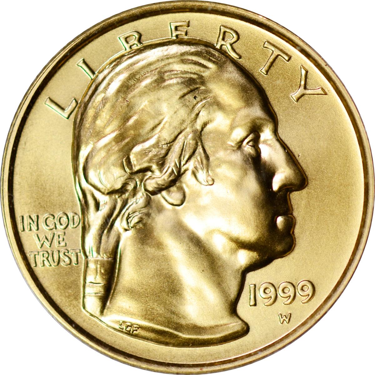1999 UNCIRCULATED GEORGE WASHINGTON COMMEMORATIVE $5 GOLD PIECE