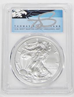 2020 SILVER EAGLE - PCGS MS70 - 1ST DAY OF ISSUE - SIGNED by THOMAS CLEVELAND