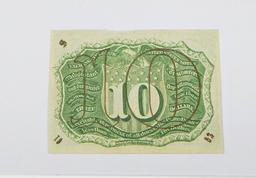 FRACTIONAL CURRENCY - SECOND ISSUE 10 CENT NOTE, "18-63" and "S"