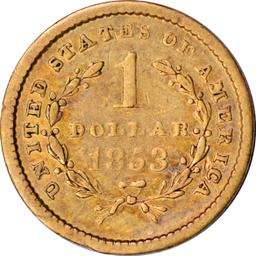 1853 ONE DOLLAR GOLD PIECE