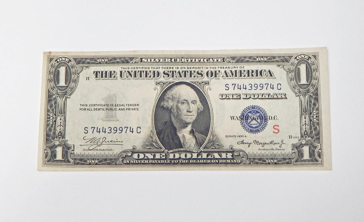 RARE EXPERIMENTAL 1935A $1 SILVER CERTIFICATE