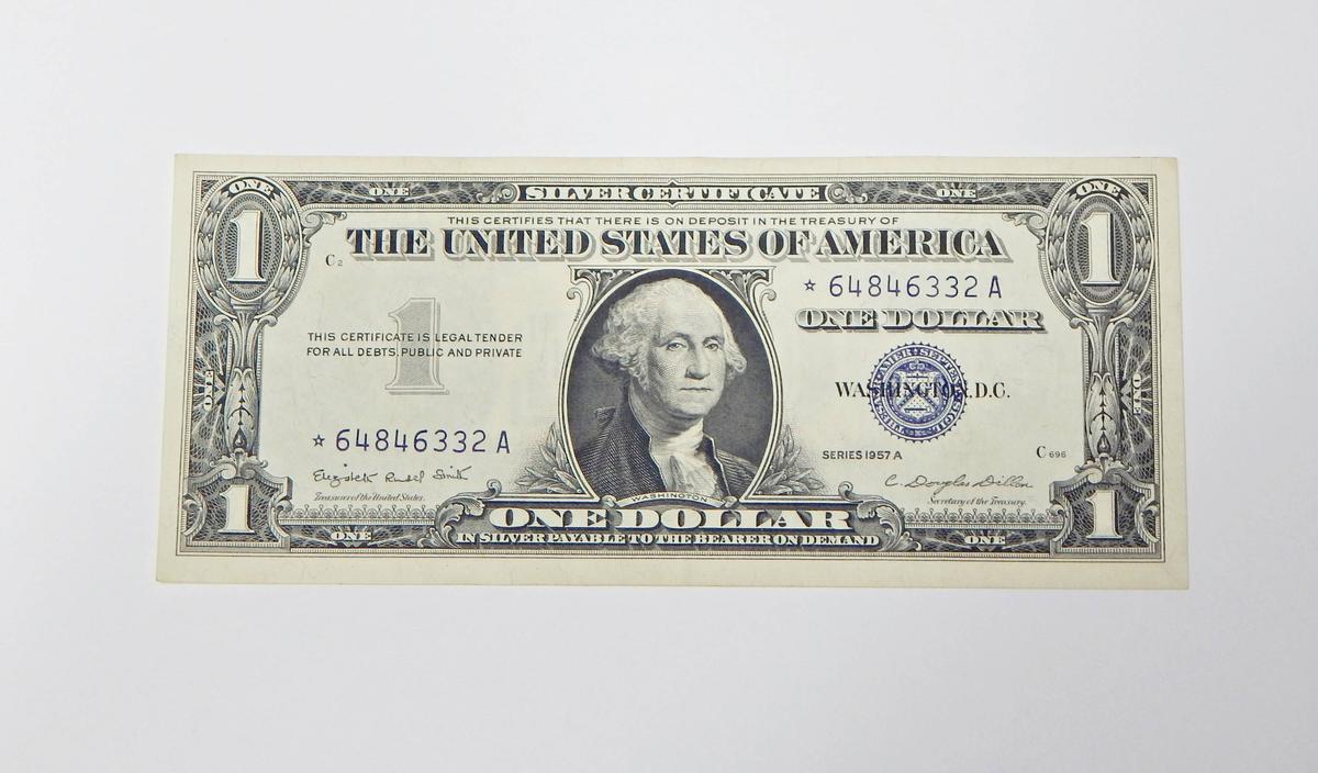 1957A $1 SILVER CERTIFICATE - UNCIRCULATED STAR NOTE