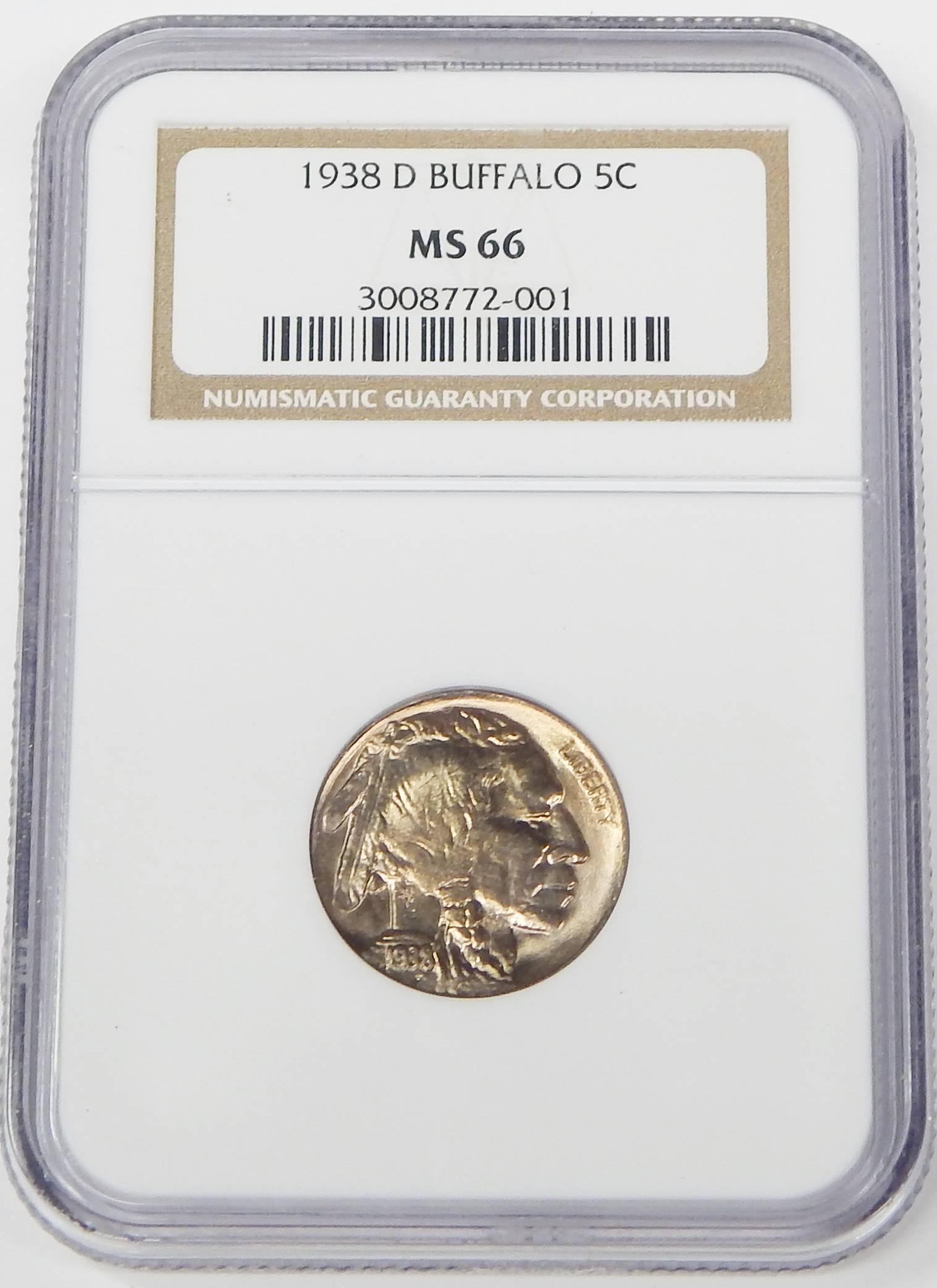 1938-D BUFFALO NICKEL - NGC MS66