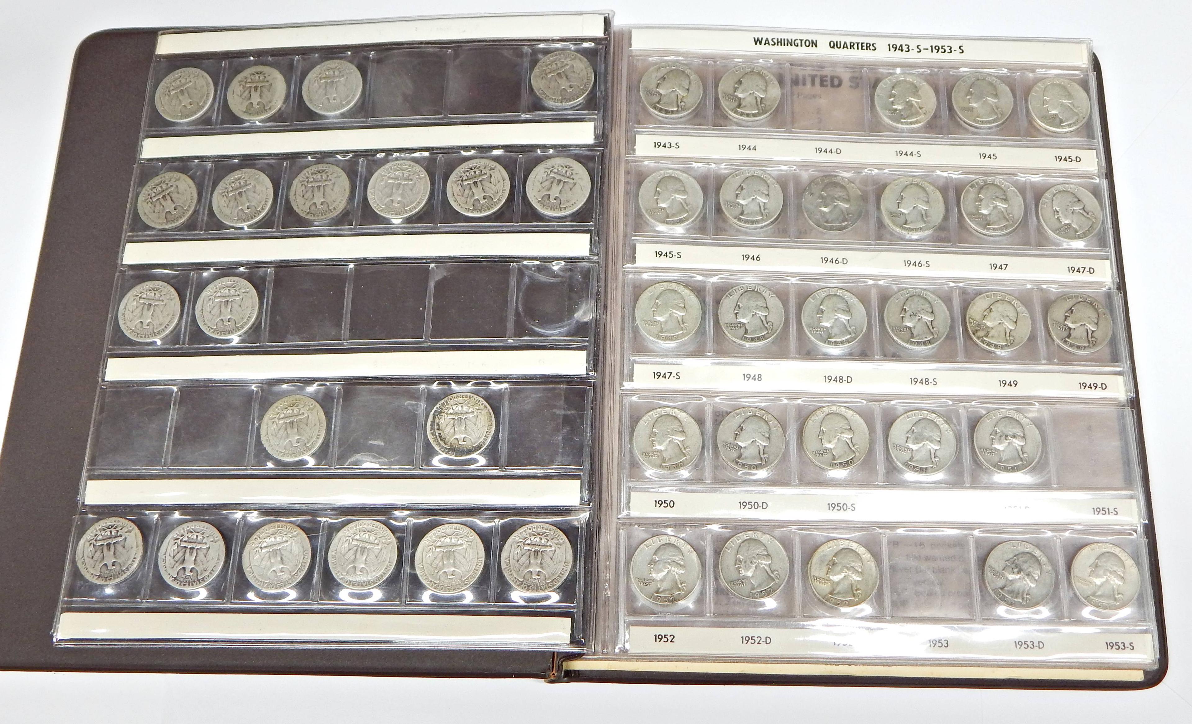 PARTIAL SET of WASHINGTON QUARTERS - 1932 to 1964-D - 60 COINS