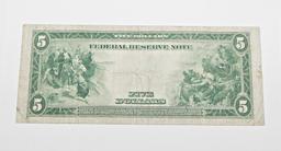 1914 $5 FEDERAL RESERVE NOTE - KANSAS CITY