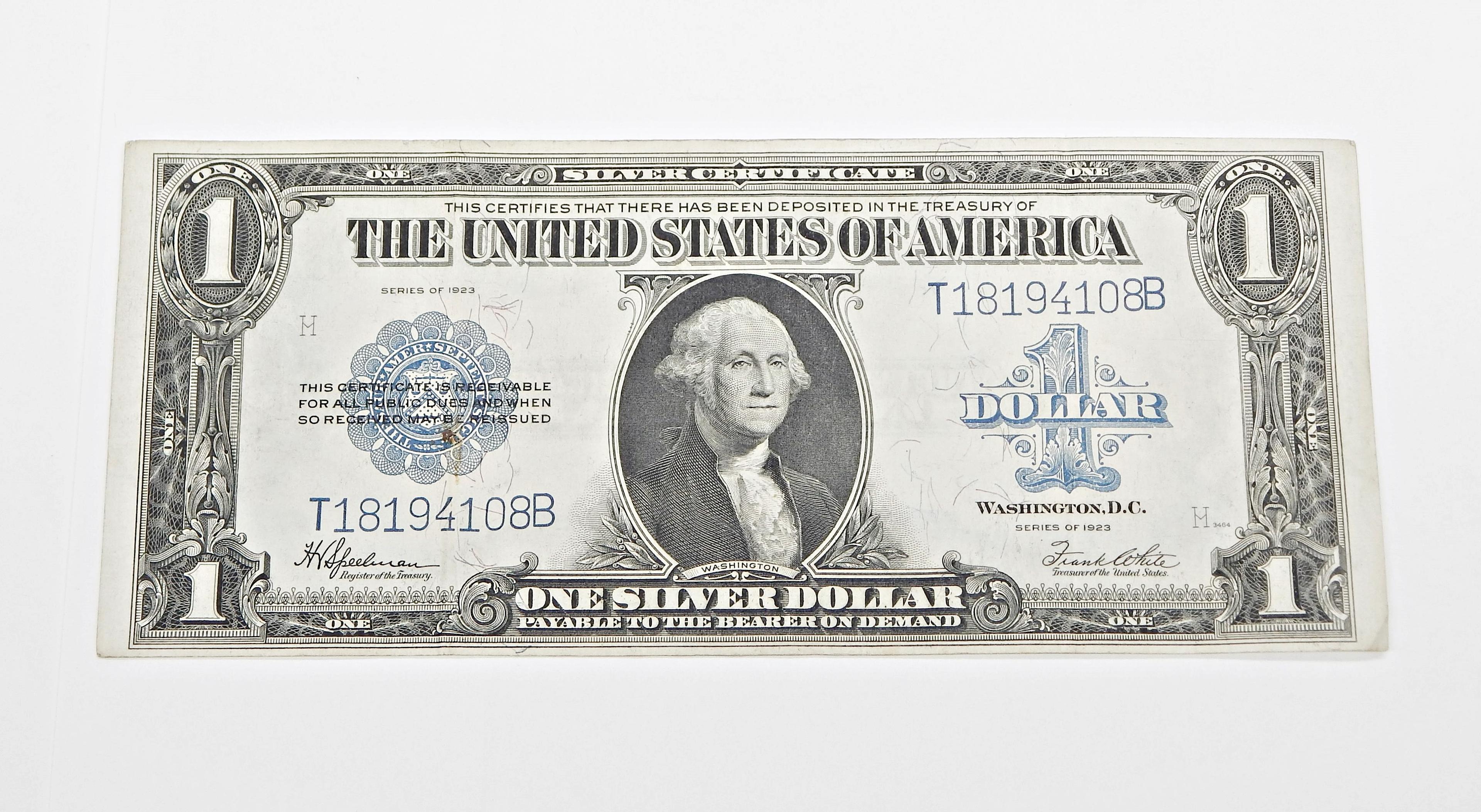 1923 LARGE $1 SILVER CERTIFICATE