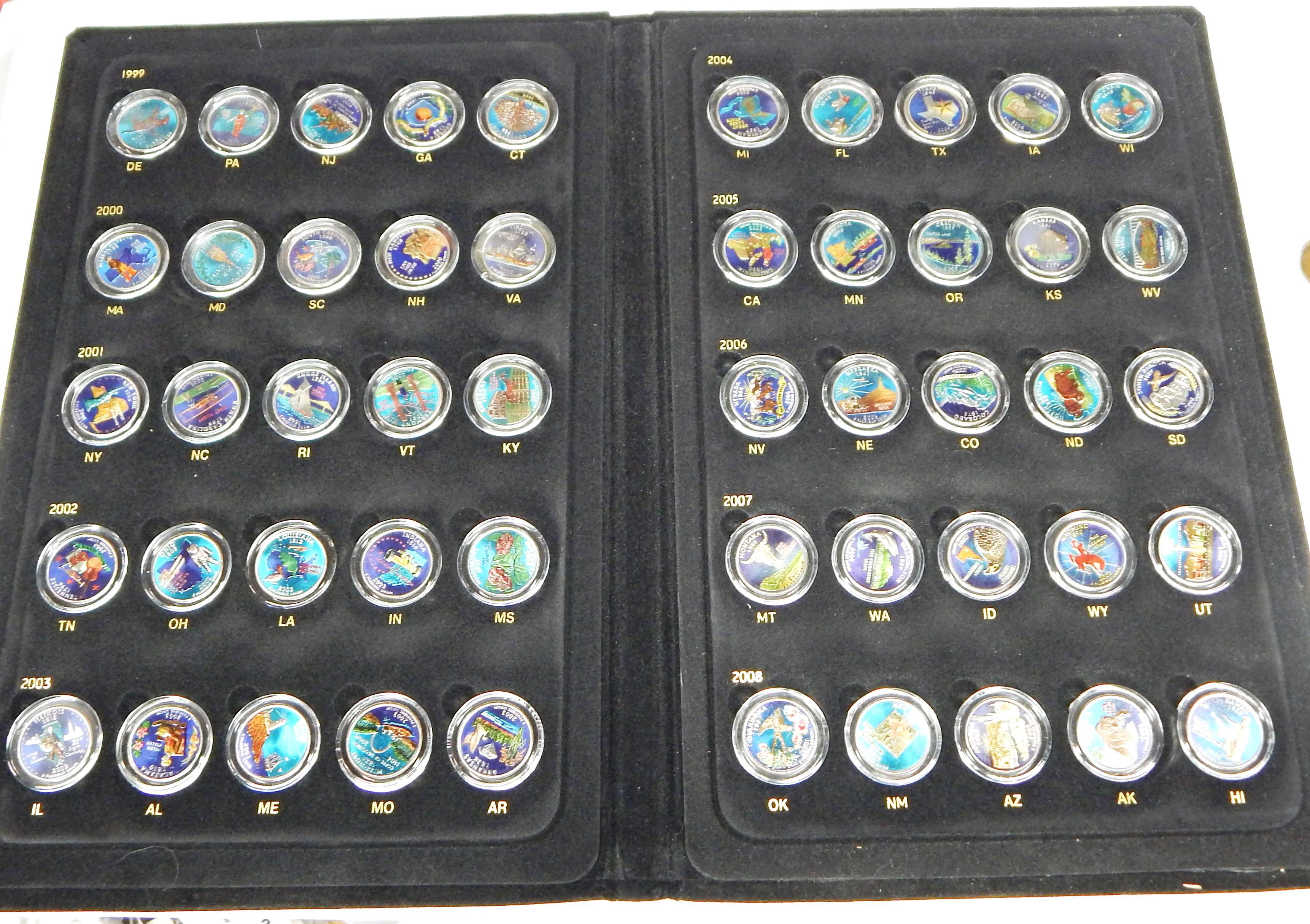 AMERICA'S NEW STATE QUARTER COLLECTION - 50 NICELY COLORIZED STATE QUARTERS