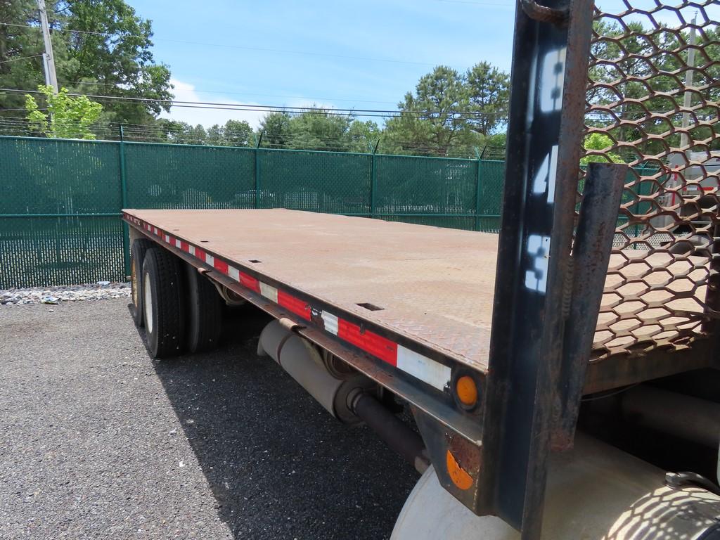 1998 International 8100 Flat Bed w/ Forklift Carrier