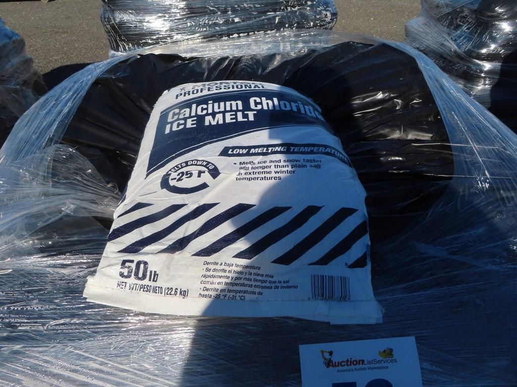 2 Pallets of Calcium Chloride Ice Melt (Approx 98 50lb Bags)