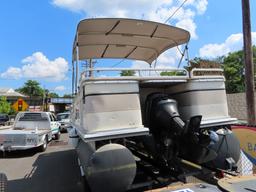 25' Party Barge Pontoon Boat (IN WATER RUNNING) (NO TRAILER)