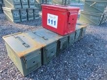 Lot of 7 50 Cal Empty Ammo Cans