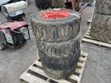 Lot of 4 Skid Steer Tires and Rims